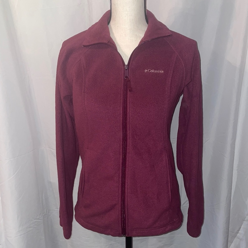 Columbia Fleece Zip Up Burgundy Small